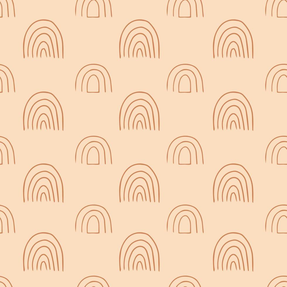 Seamless vector pattern with cute boho rainbows