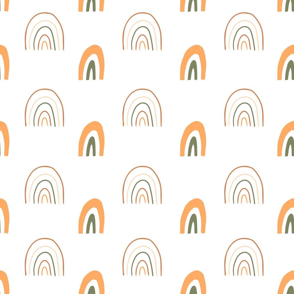 Seamless vector pattern with cute boho rainbows