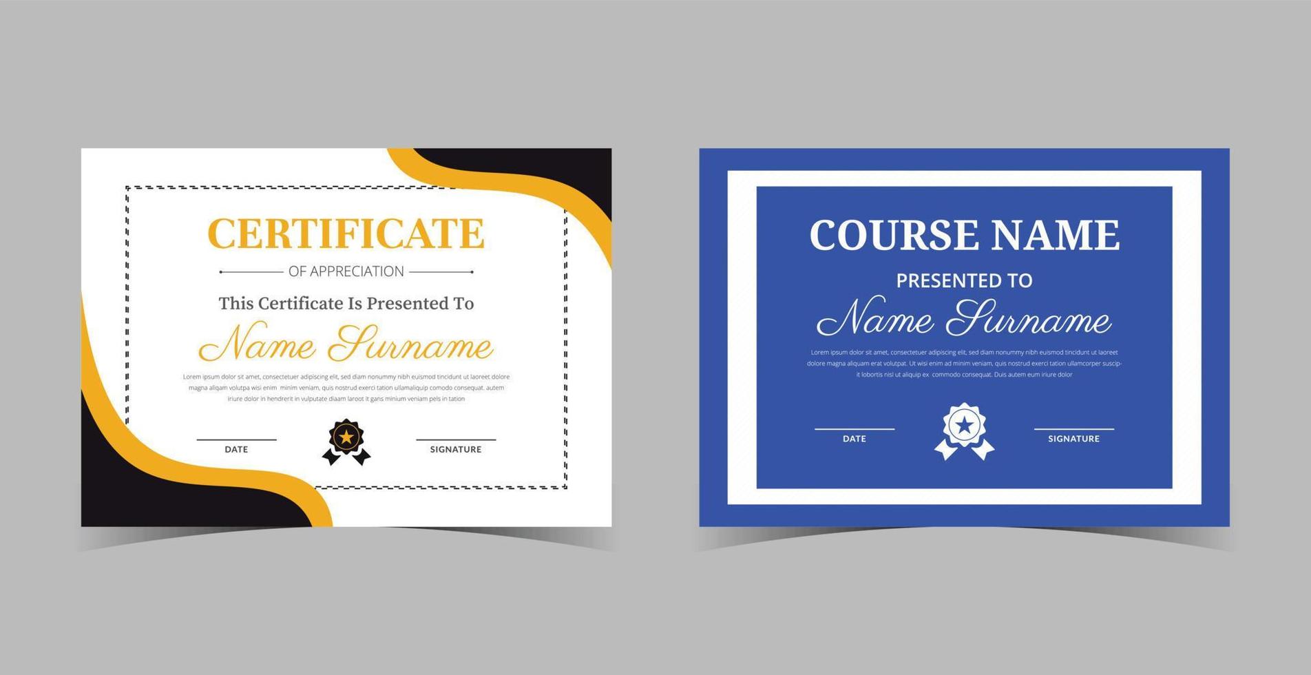 Professional diploma certificate template,Certificate of Appreciation template, certificate of achievement, awards diploma template vector