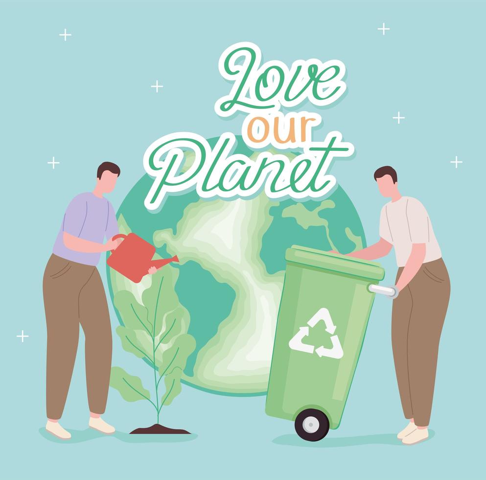 Love our planet card vector