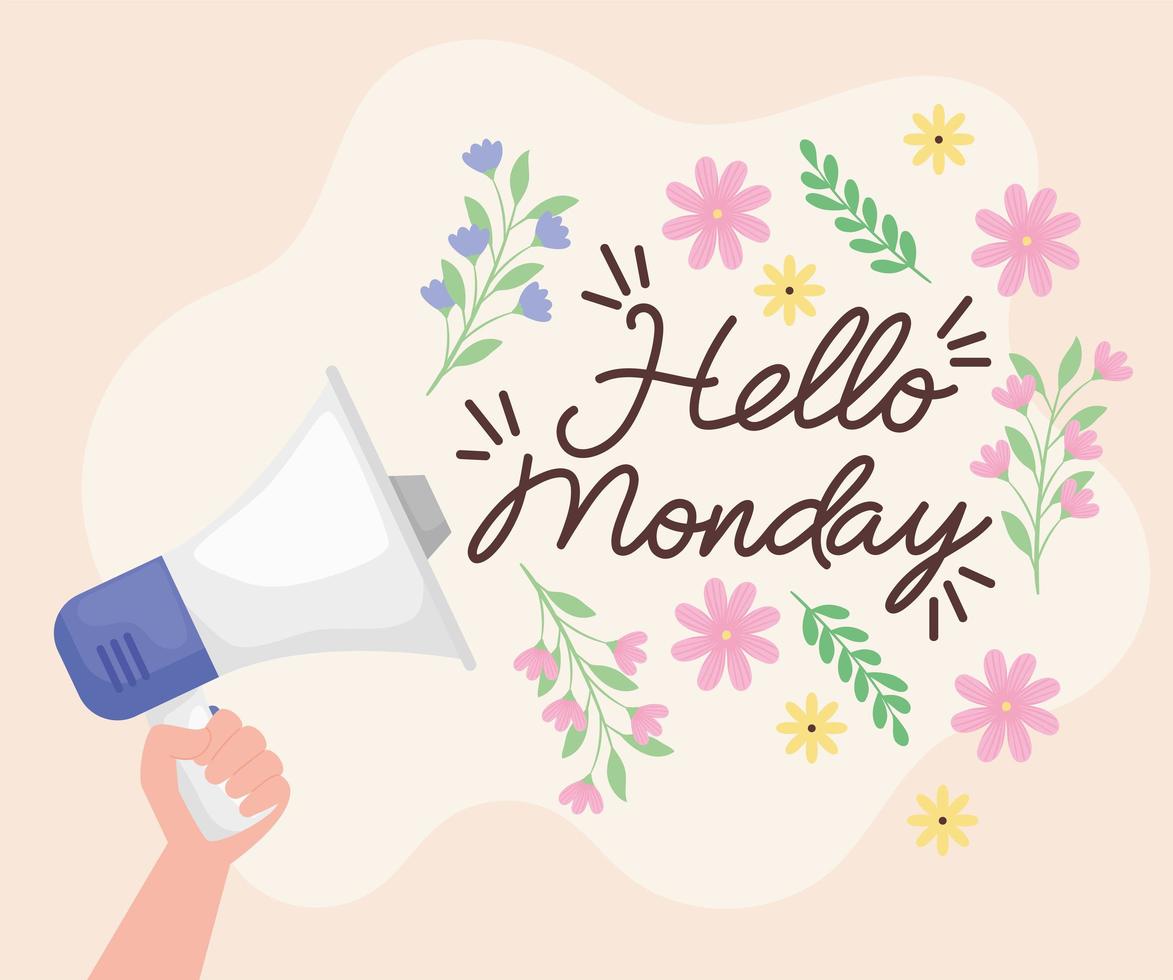 hello monday quote vector