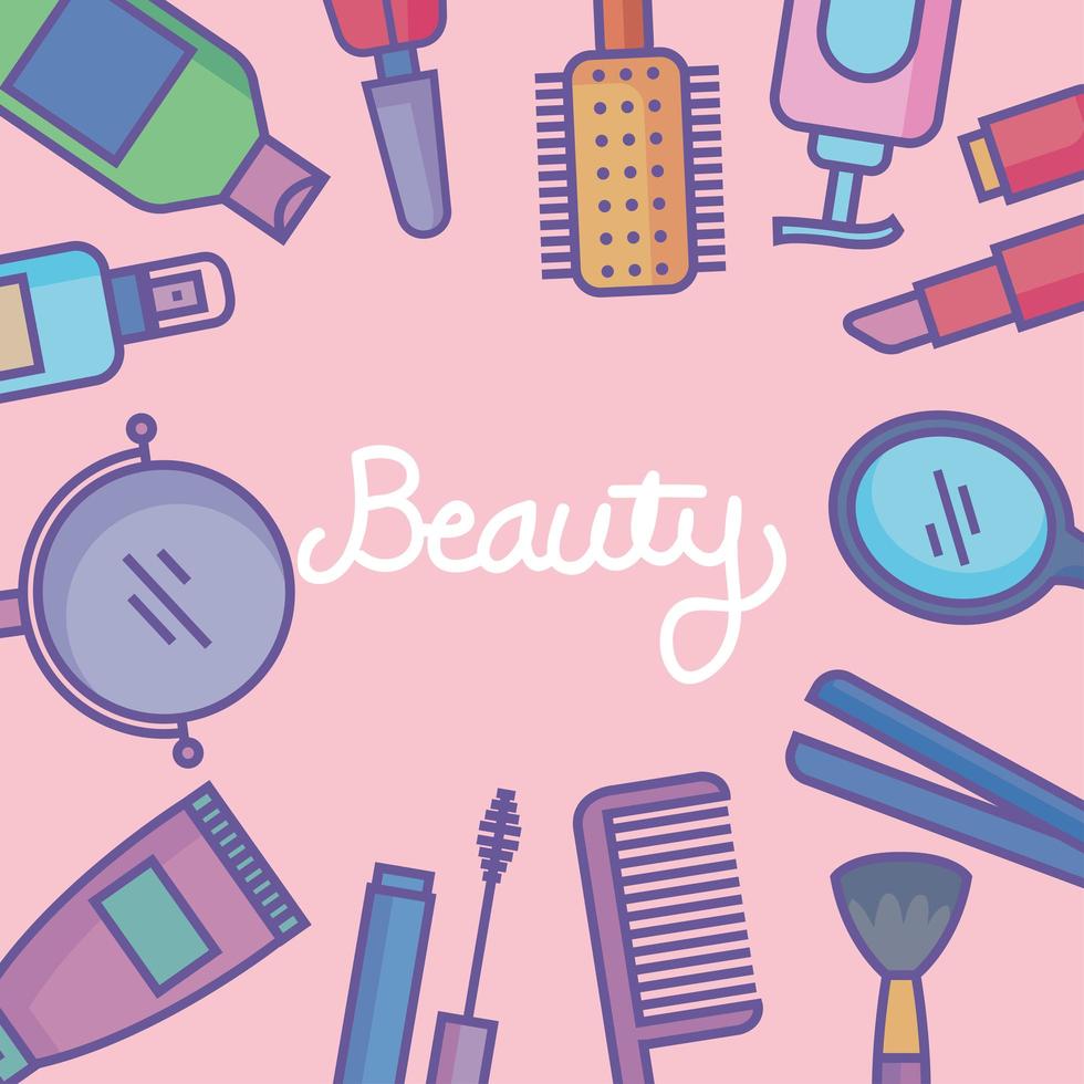 beauty products around vector