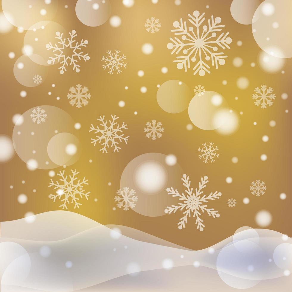 White falling snow, big snowdrifts, different snowflakes, festive Christmas background - Vector