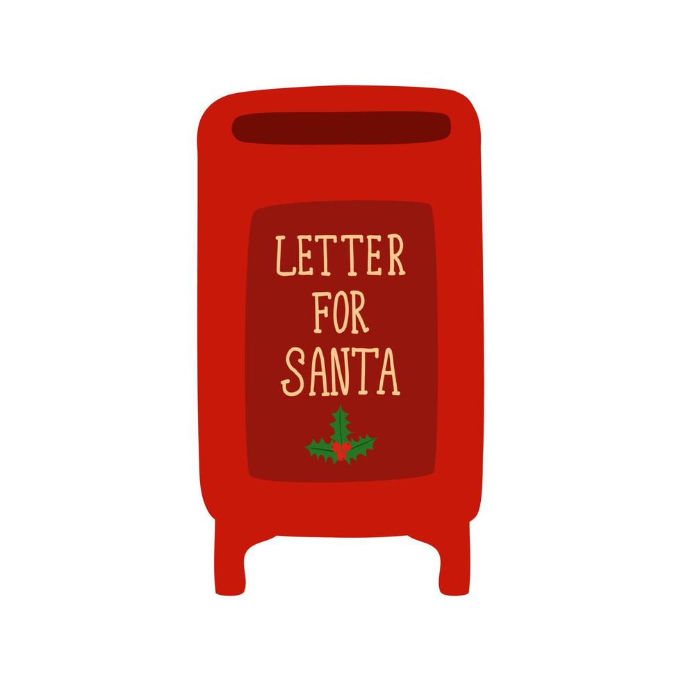 Santa Claus mailbox. Red mailbox for Christmas postage vector