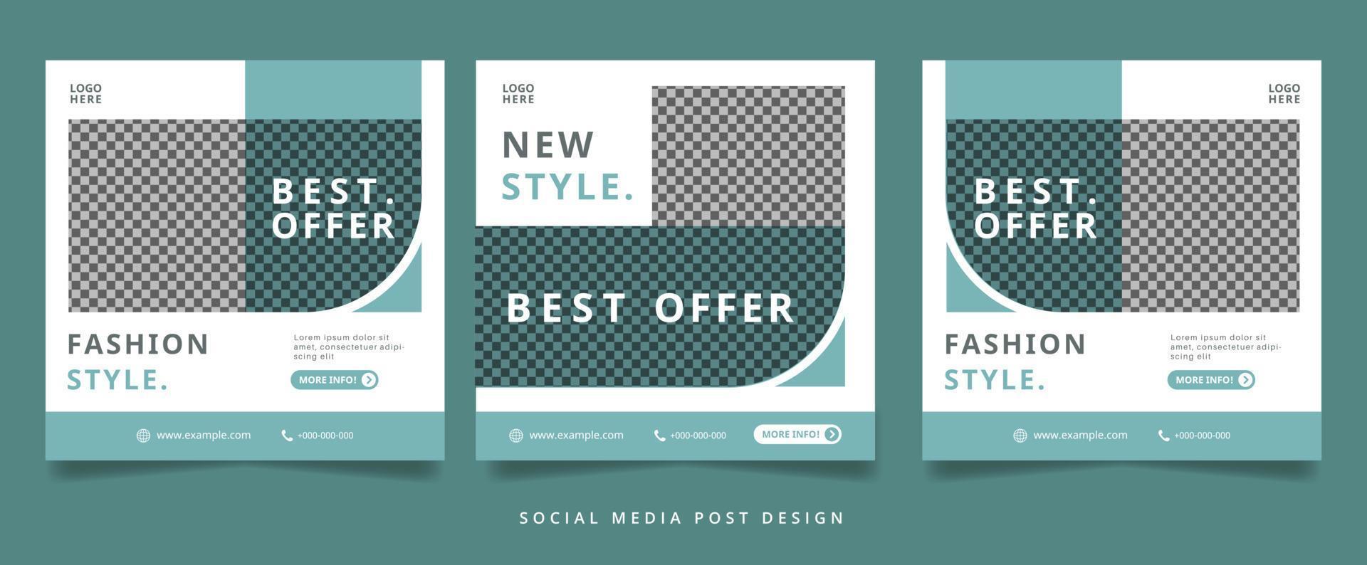 Minimalist and Moderd Tosca Fashion Flyer or Social Media Banner vector