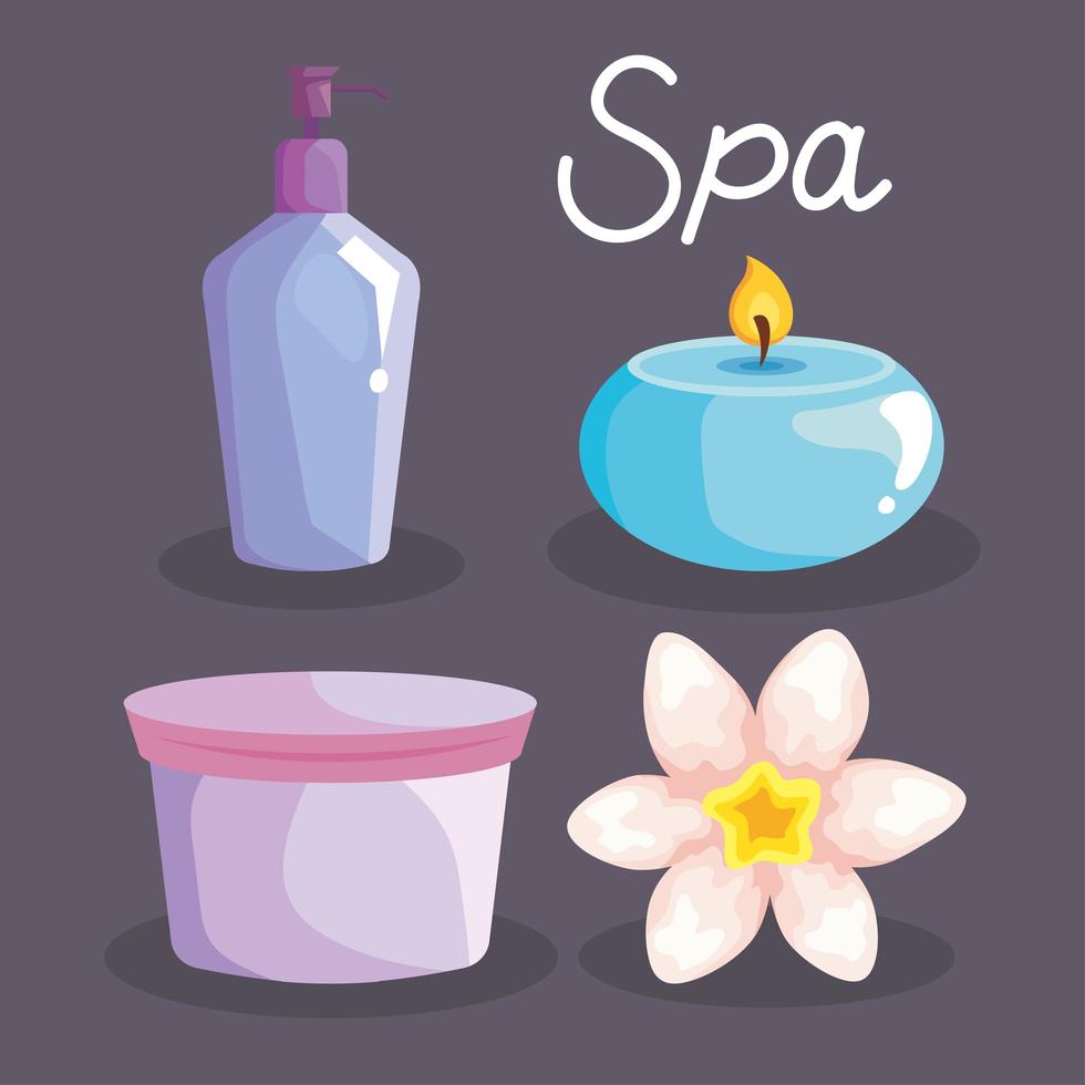 collection spa icons vector