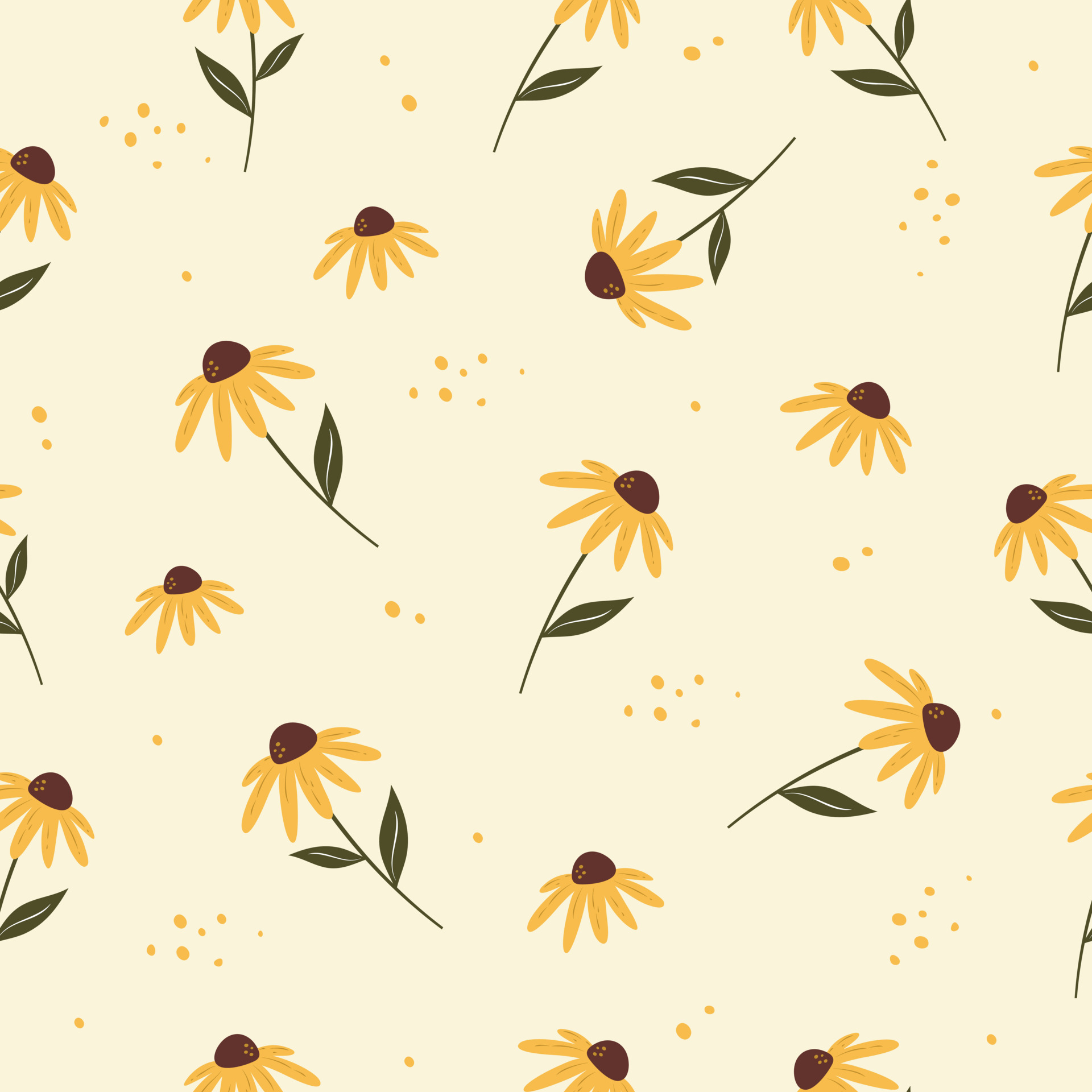 Sunflower seamless pattern. Yellow daisy on off light yellow background. Perfect ornament for fashion fabric or other printable covers. 3808986 Vector Art at Vecteezy Sunflower seamless pattern. Yellow daisy on off light yellow background. Perfect ornament for fashion fabric or other printable covers. 3808986 Vector Art at Vecteezy
