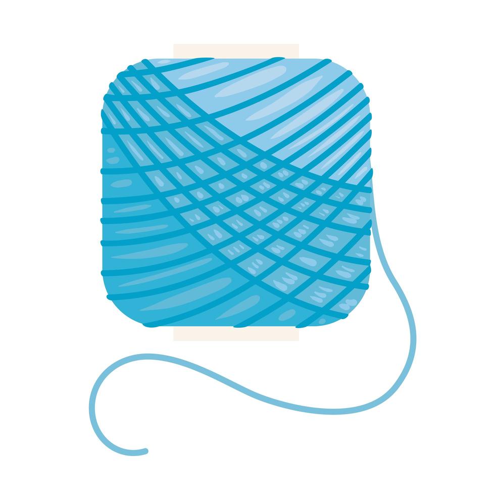 Blue sewing thread vector