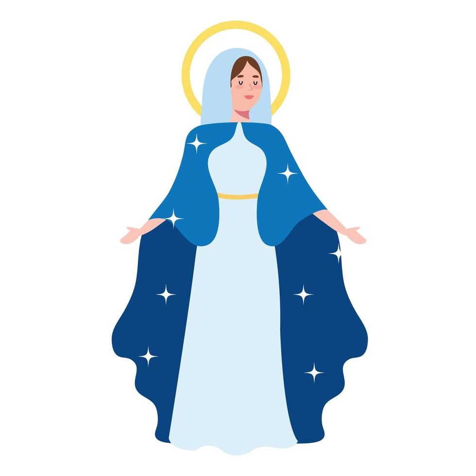 Assumption of Mary with open arms vector