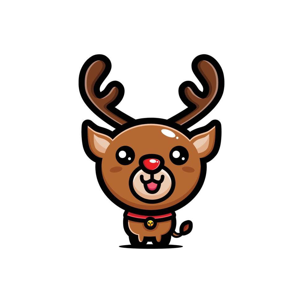 vector design of cute red-nosed reindeer