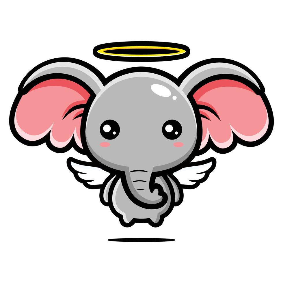 cute elephant mascot character design vector