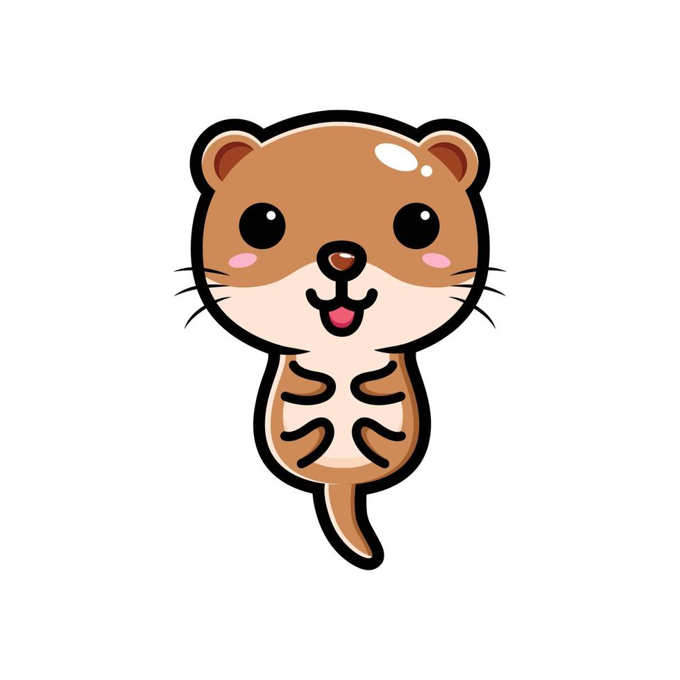 cute otter mascot character design vector