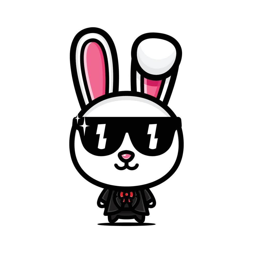 cute bunny mascot character design vector