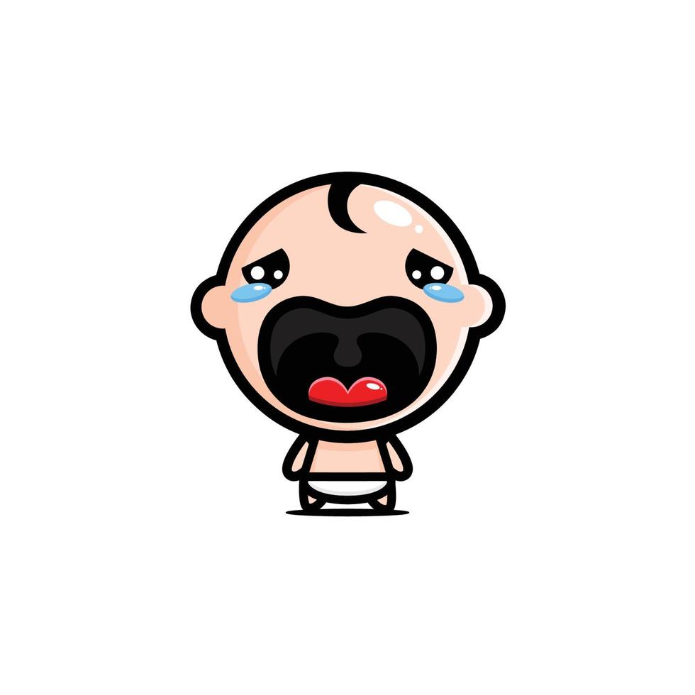 Vector design of a crying baby character