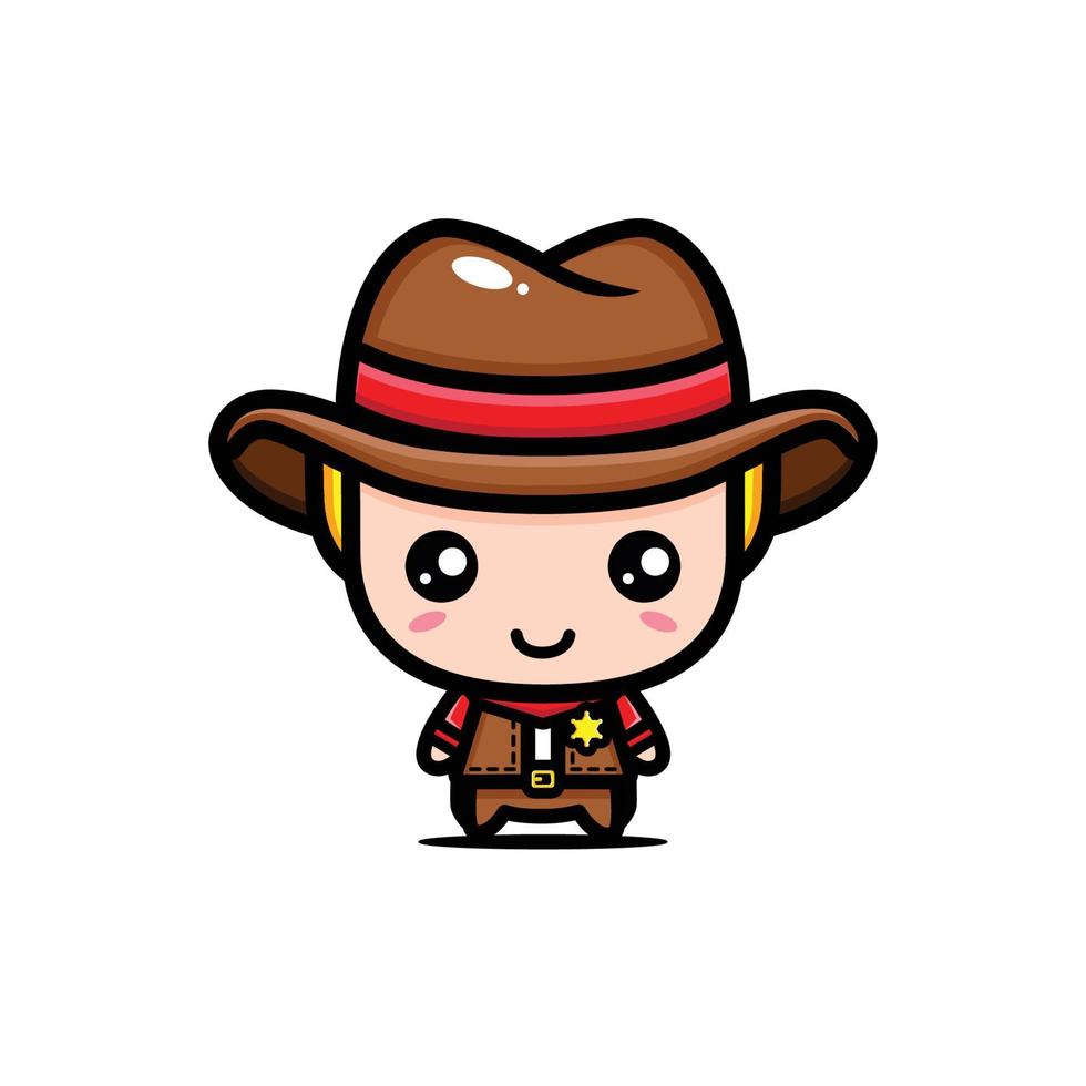 Cute cowboy character vector design