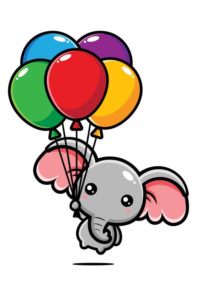 lindo diseño de personaje de mascota elefante vector