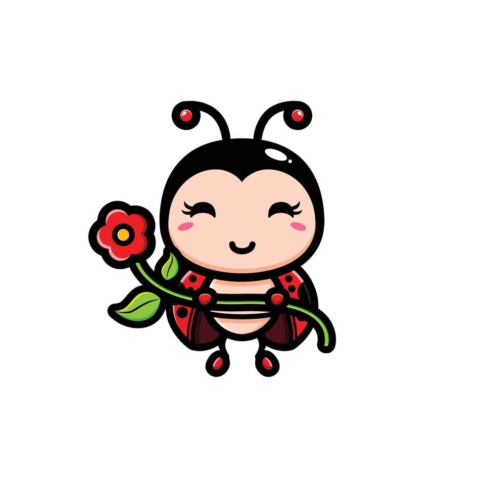 lindo diseño de vector de personaje de mariquita