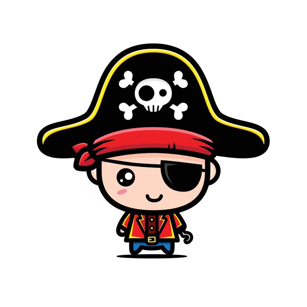 lindo diseño de vector de personaje pirata