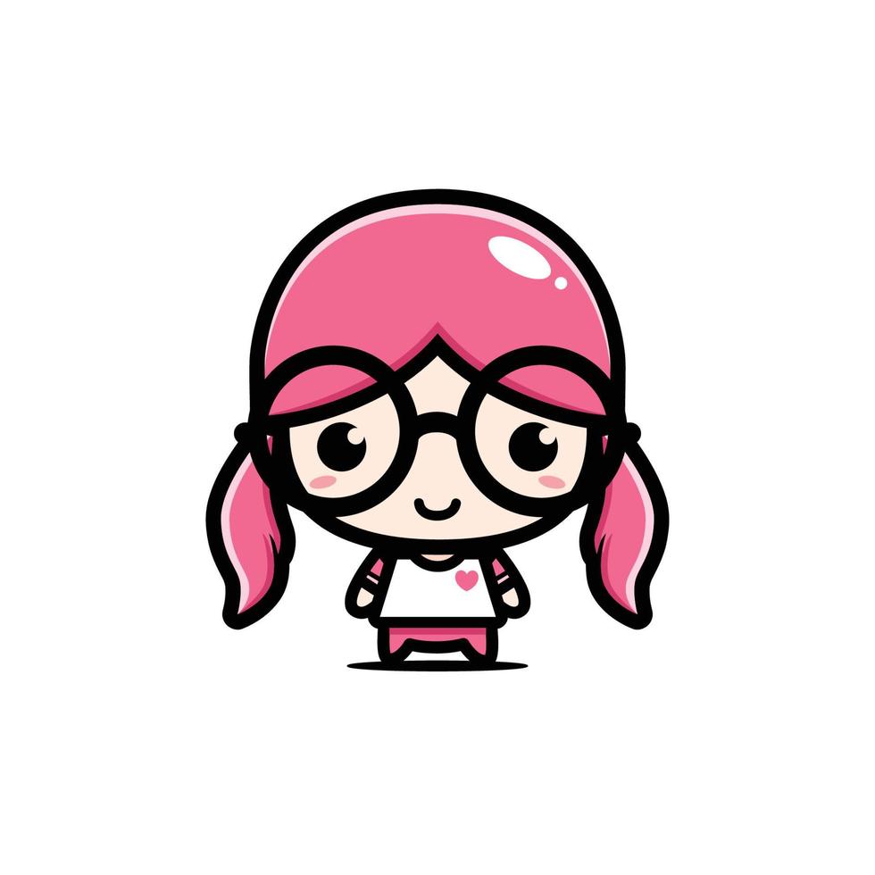 Cute girl vector character design