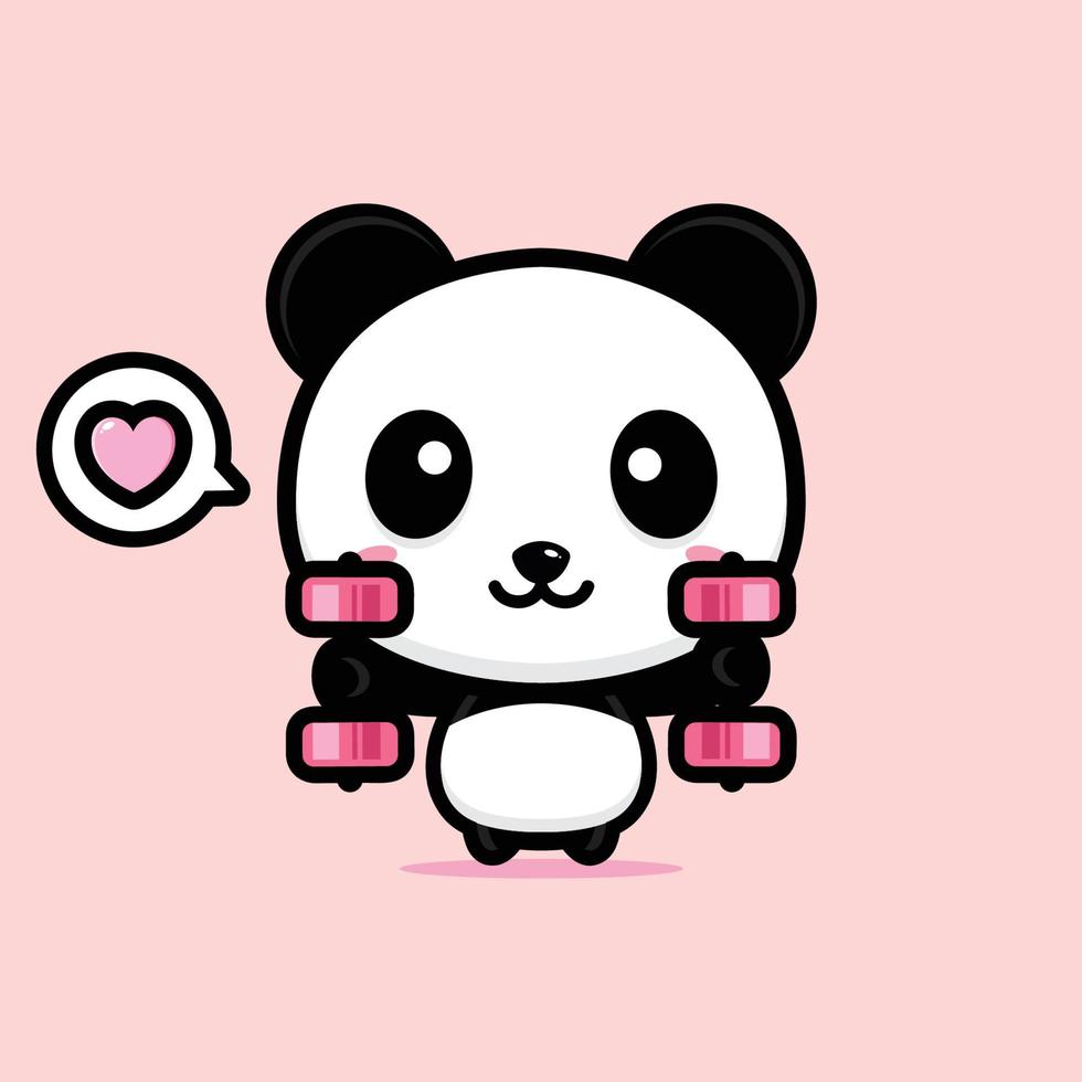 diseño lindo del vector de la mascota del panda