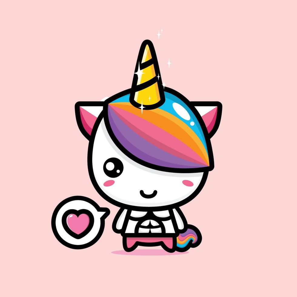 cute unicorn mascot vector design