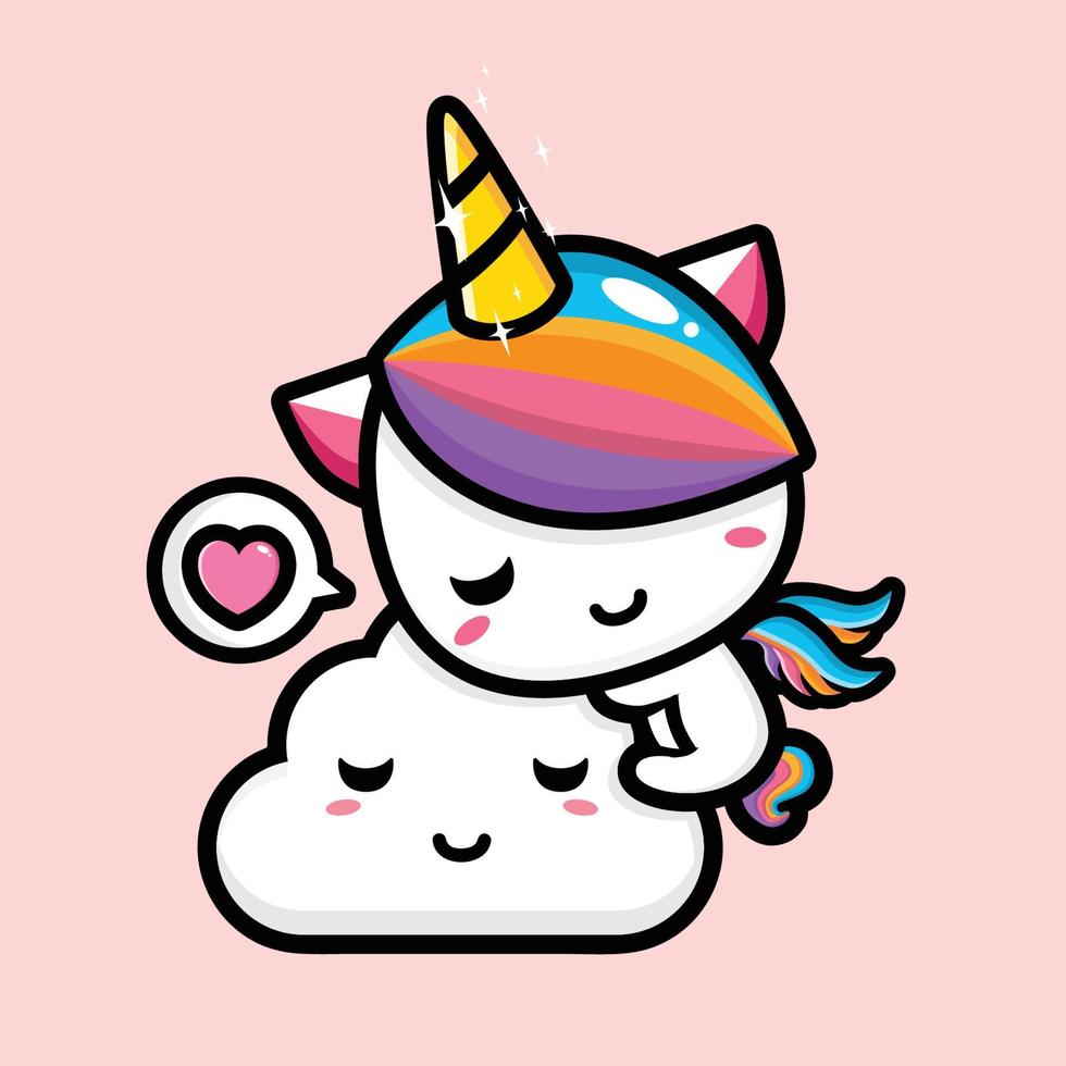 cute unicorn mascot vector design