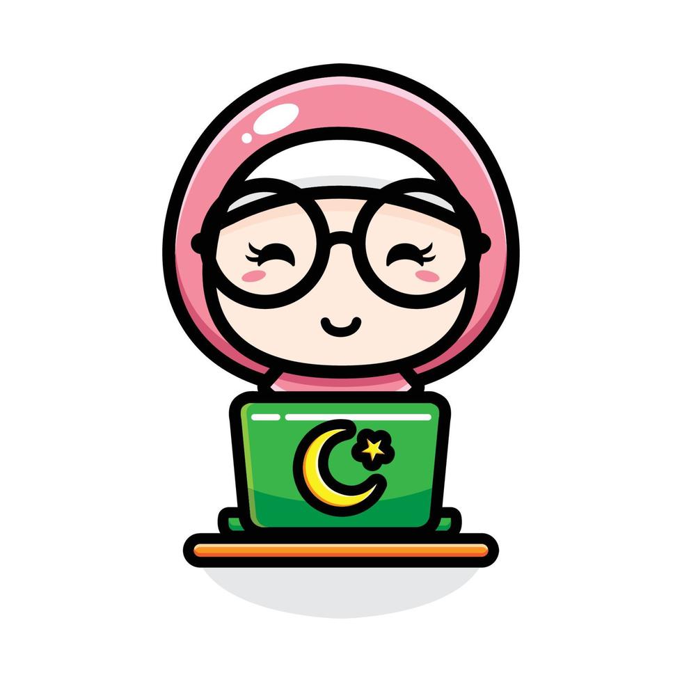 cute Muslim girl vector design