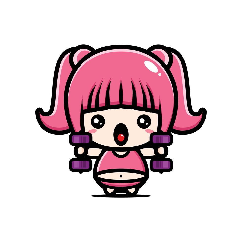Vector design of the fat girl gym character