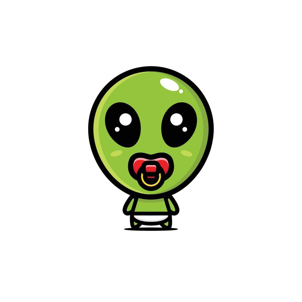 lindo diseño de personaje de mascota alienígena vector