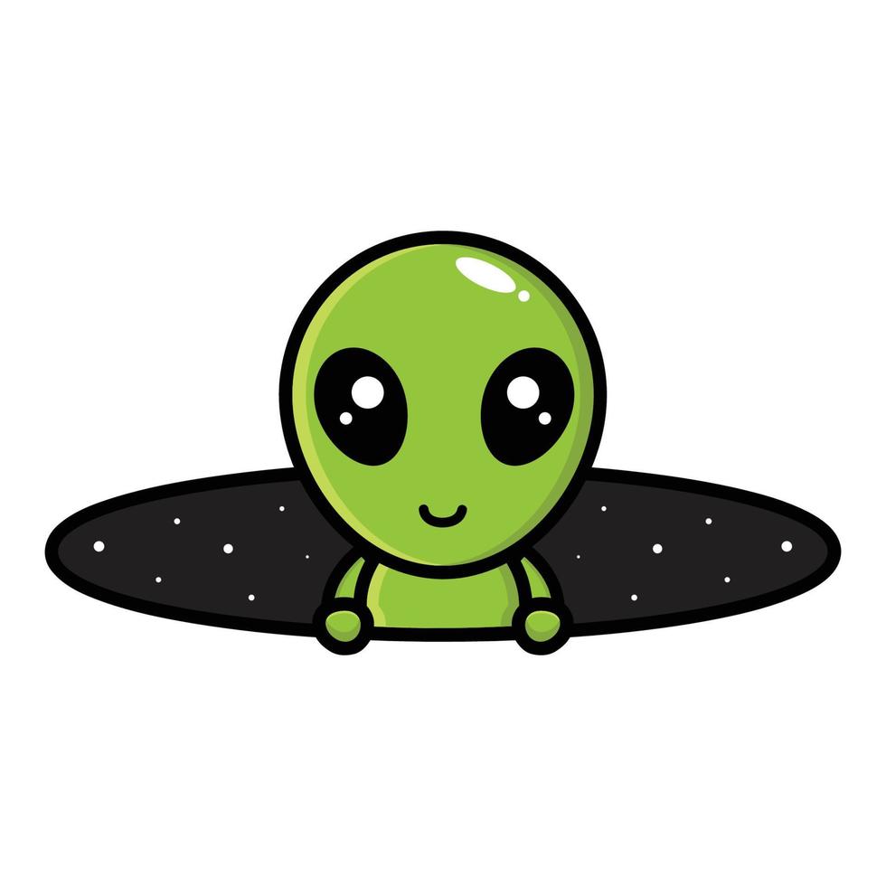 lindo diseño de personaje de mascota alienígena vector