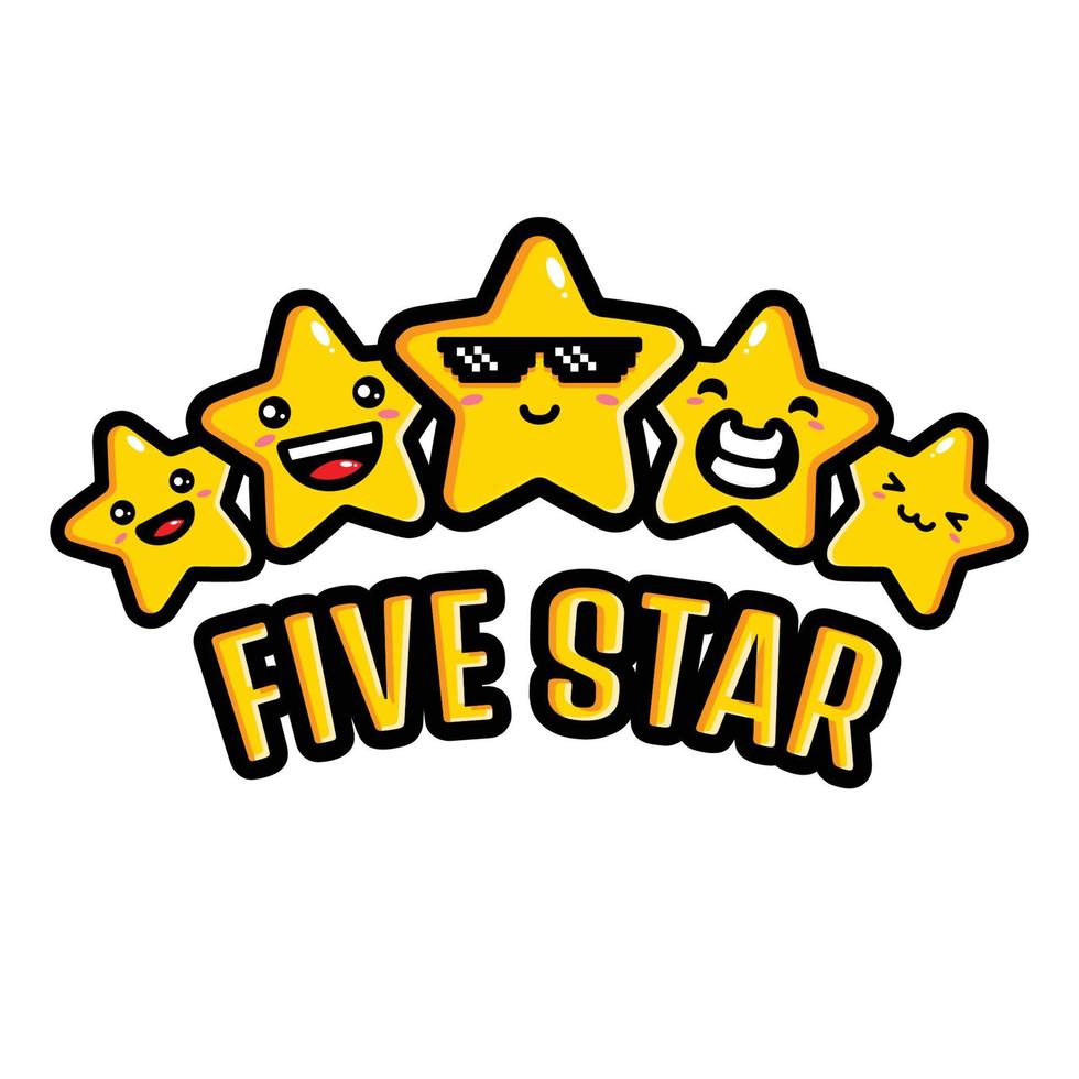 cute five star concept design vector