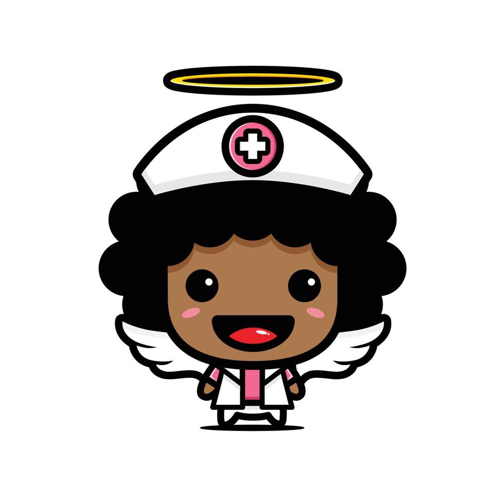 cute nurse mascot character design vector