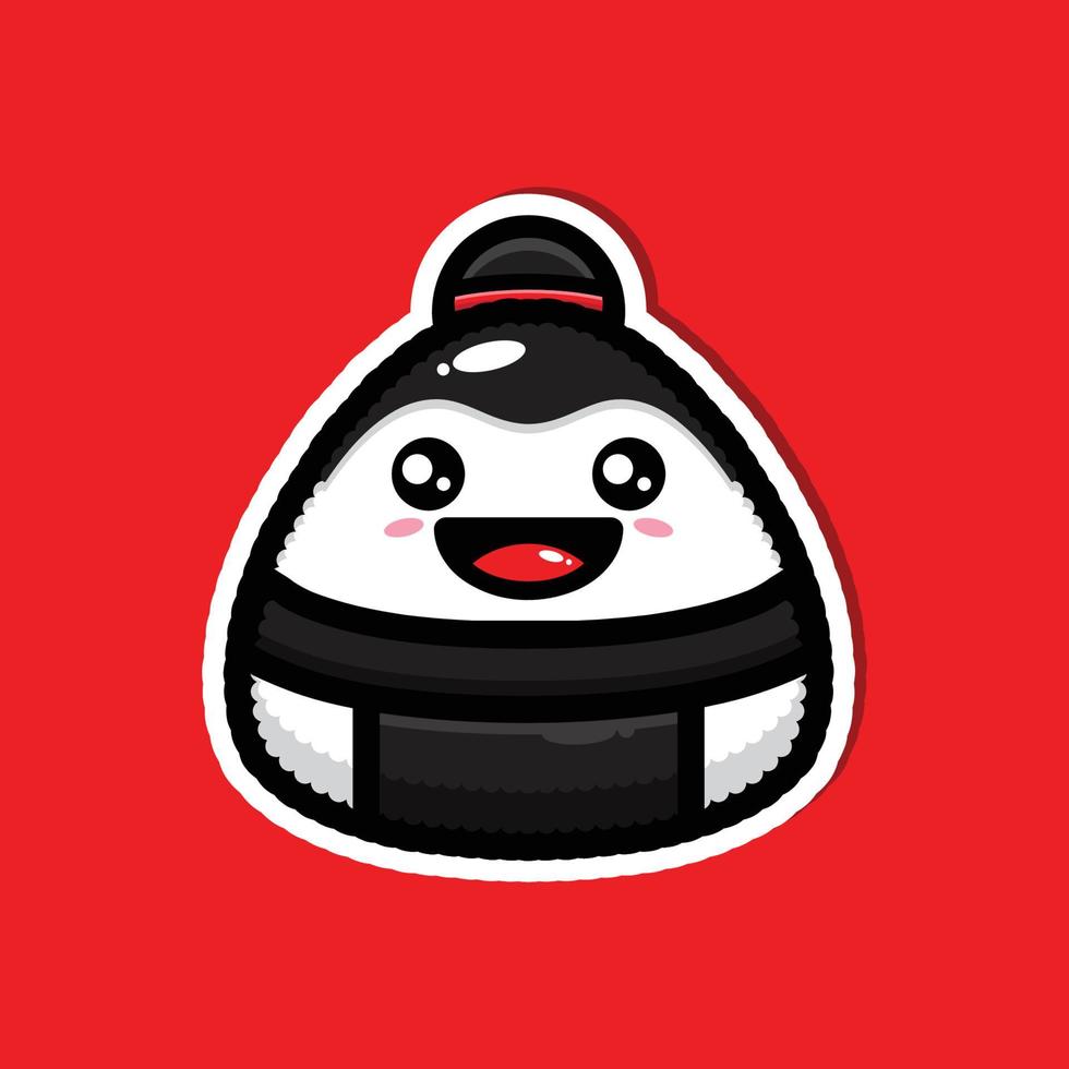 diseño de vector de dibujos animados de sumo onigiri