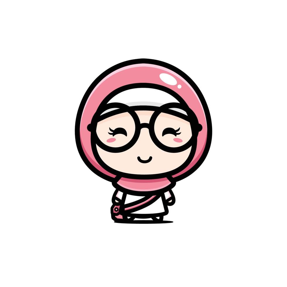 Cute Muslim character vector design