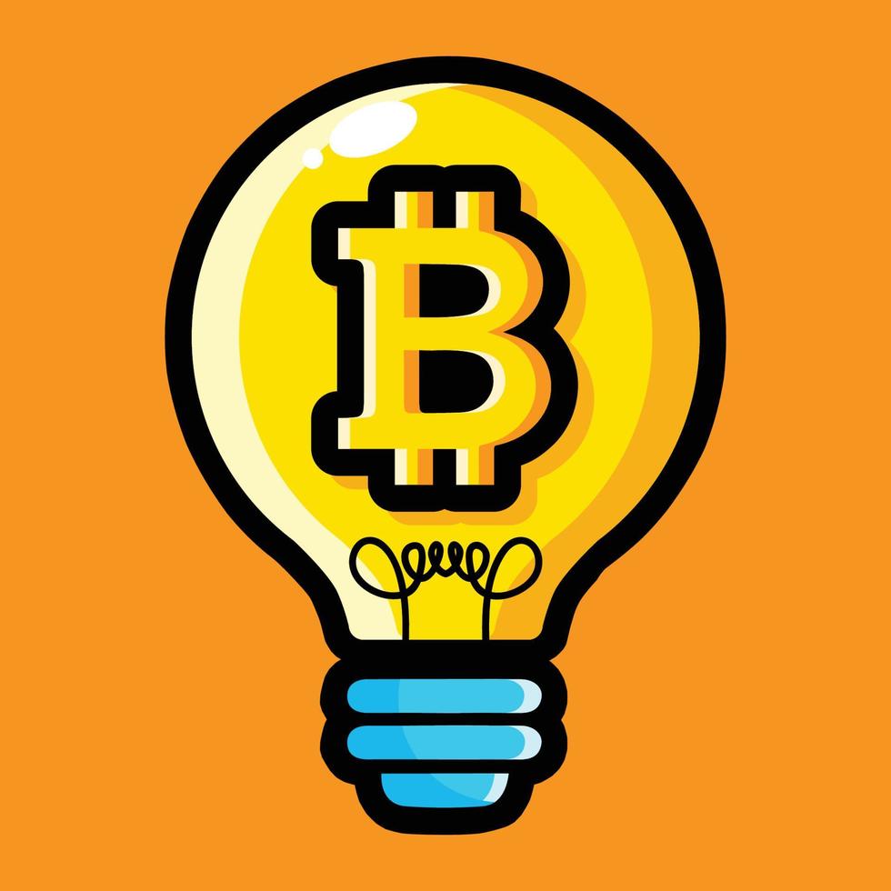 lightbulb vector design with bitcoin symbol