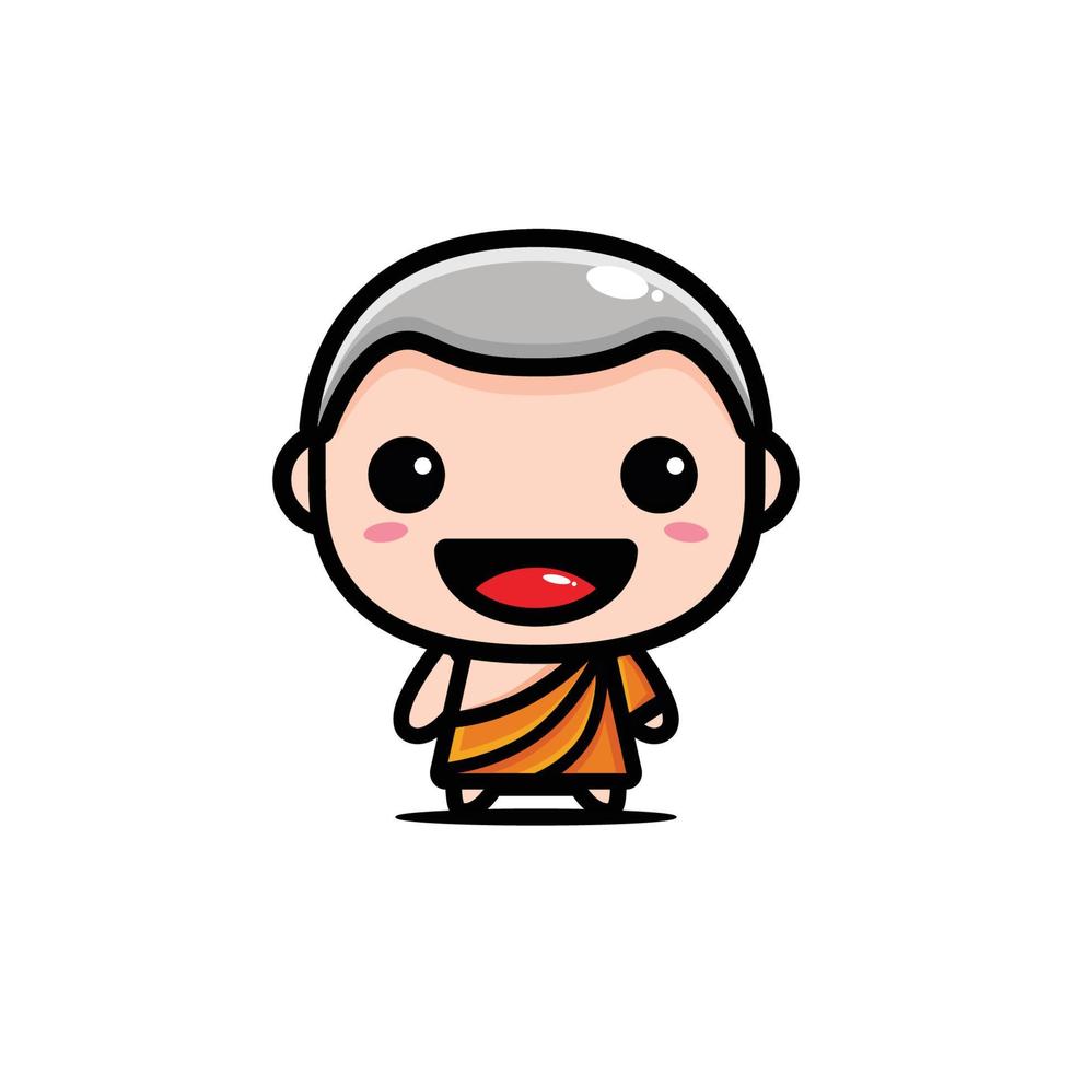 cute monk character vector design
