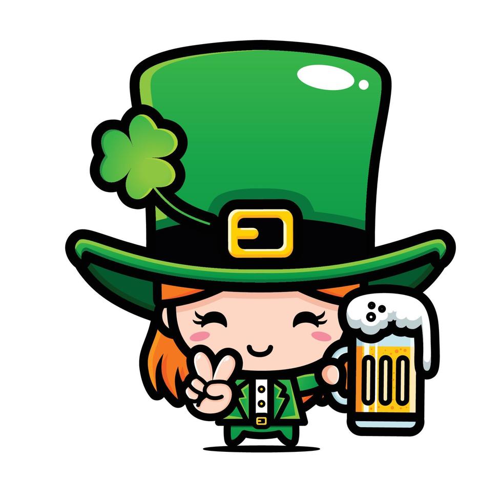Saint patrick day cartoon character leprechaun vector