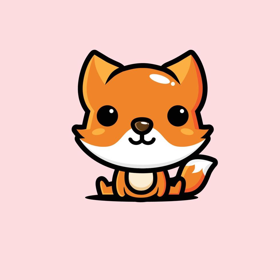 cute fox mascot character design 3809383 Vector Art at Vecteezy