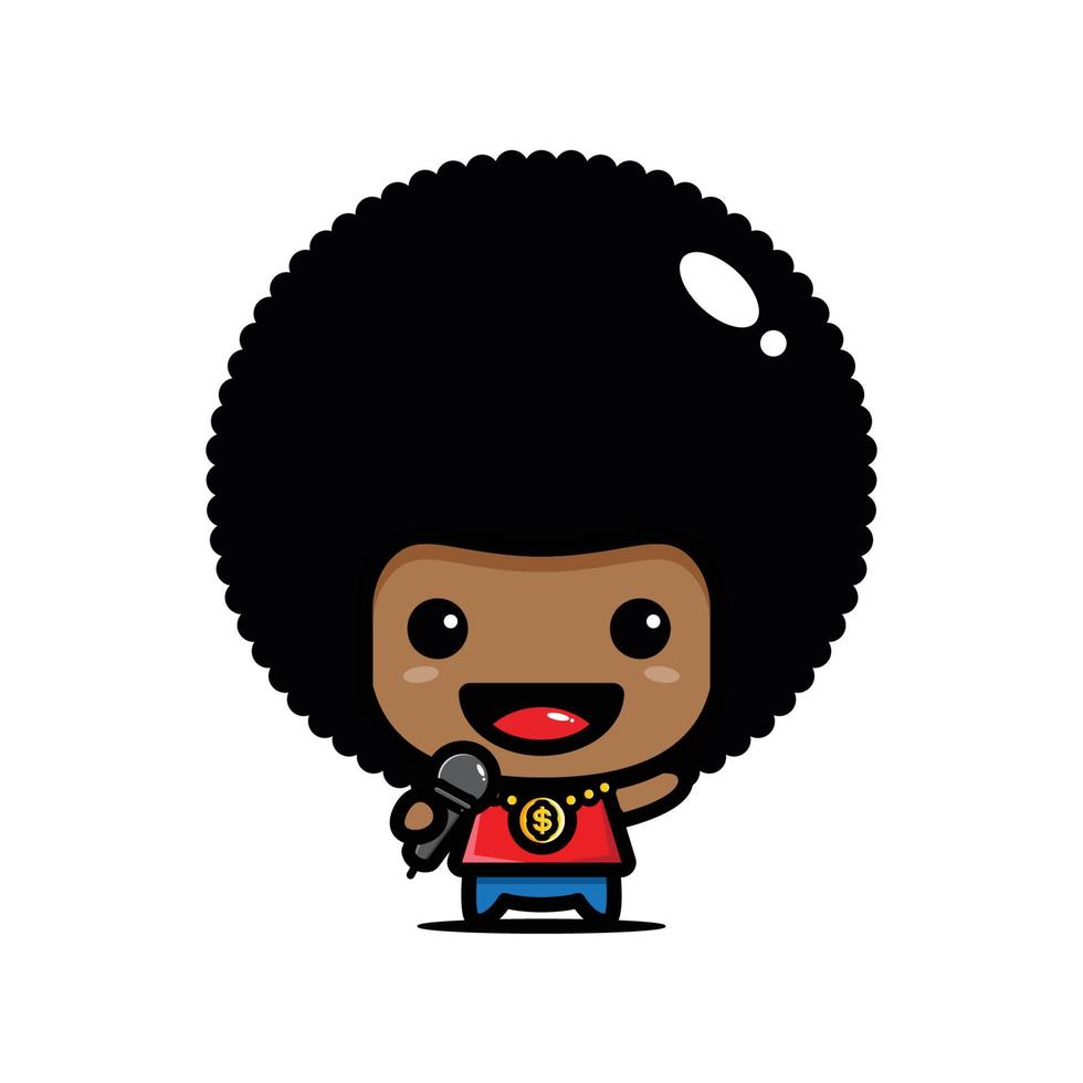 cute afro character vector design