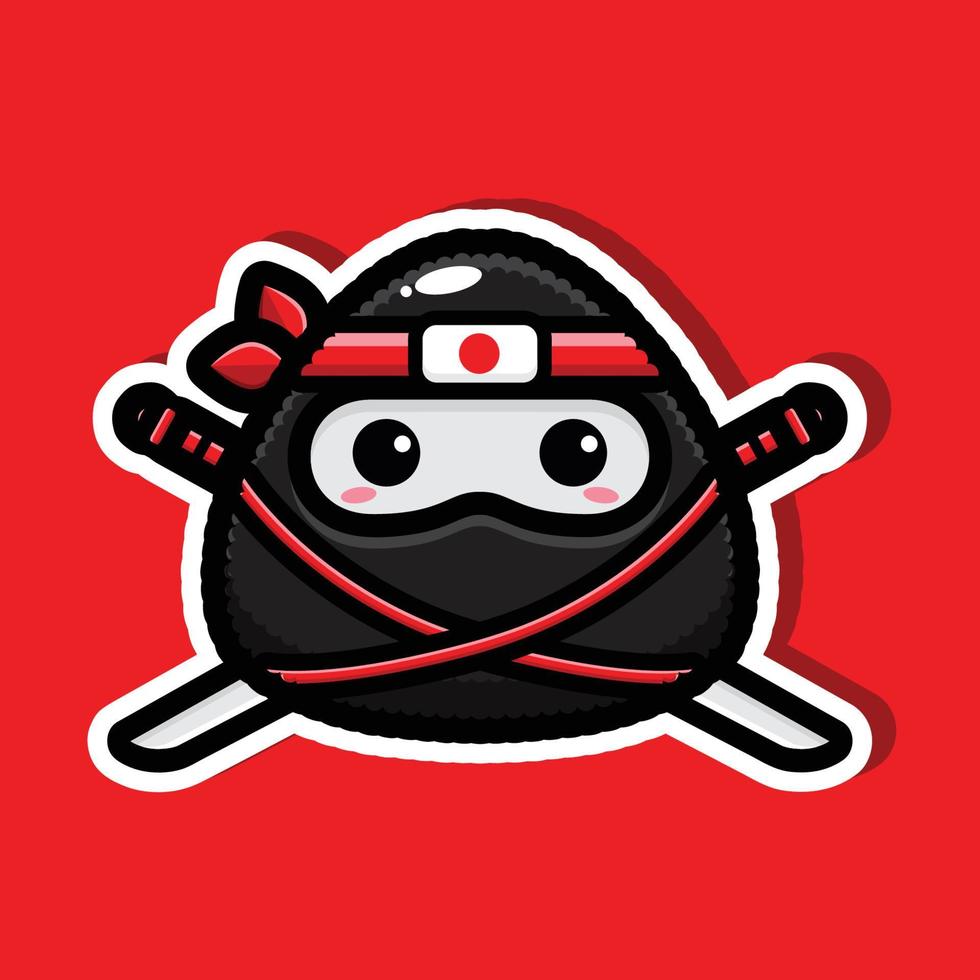 ninja onigiri cartoon vector design