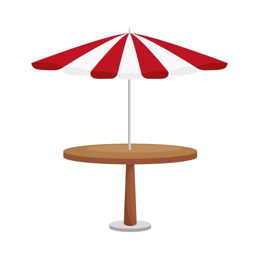 picnic table with umbrella vector