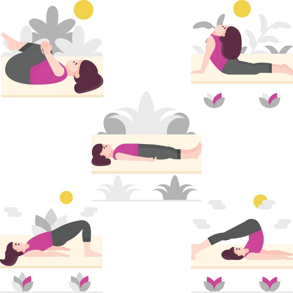 posturas de yoga avatar vector