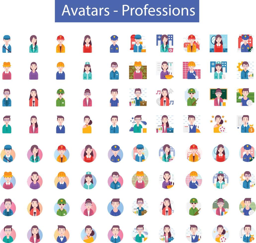 People doing different professions vector