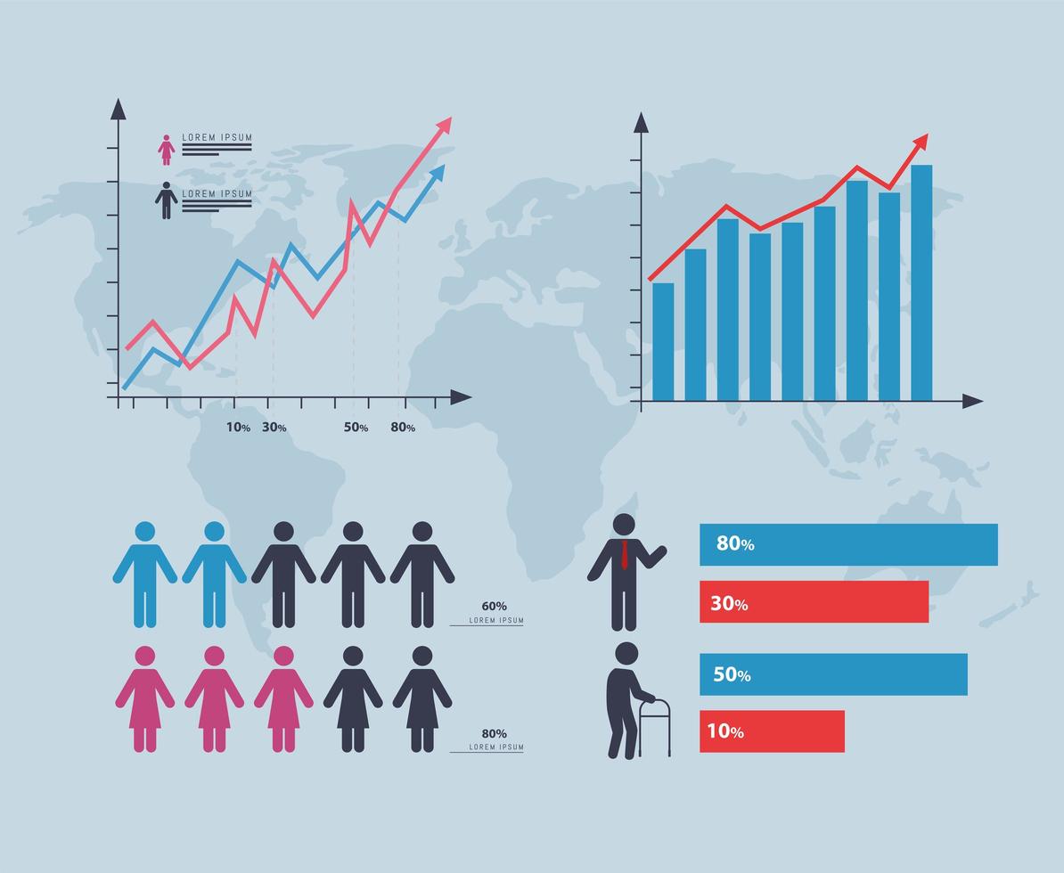 Demography chart symbol group vector