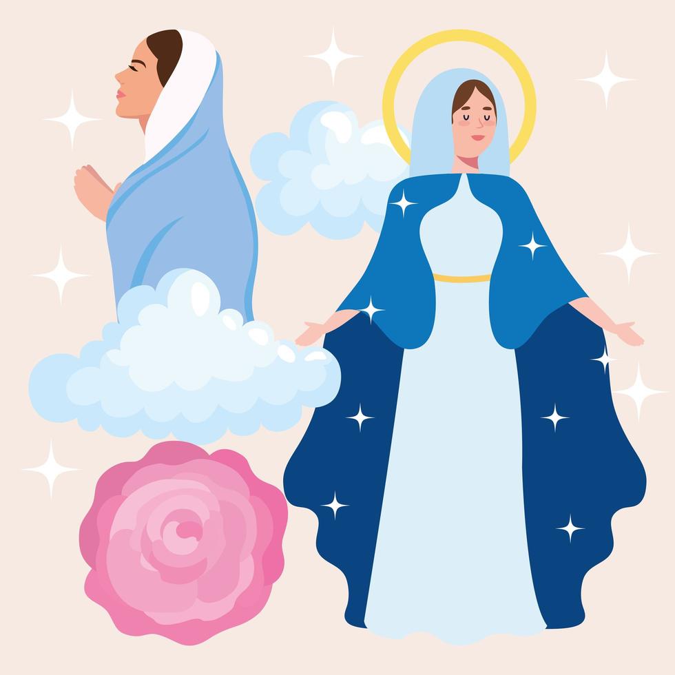 Assumption of Mary icon collection 3809733 Vector Art at Vecteezy