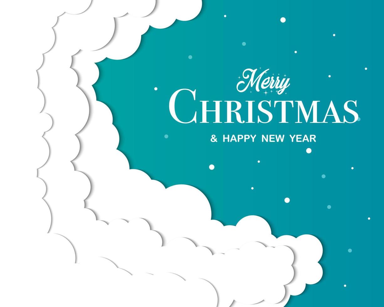 Merry Christmas Happy New Year Cloud Vector