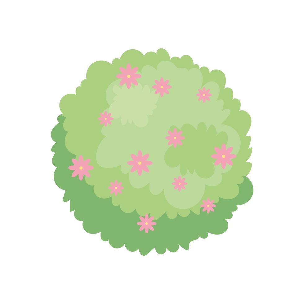 bush and flowers vector
