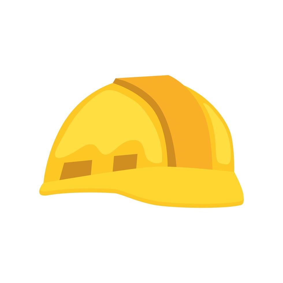 yellow builder helmet vector