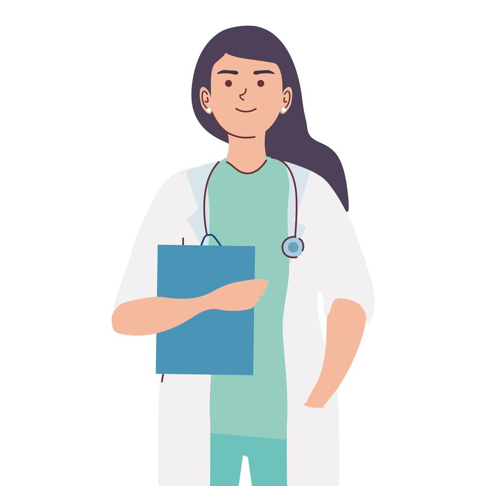 mujer doctora personaje vector