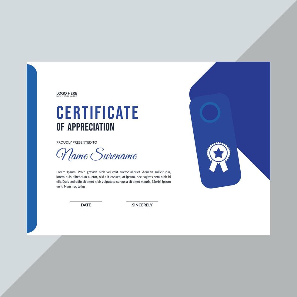 Certificate template awards diploma background vector